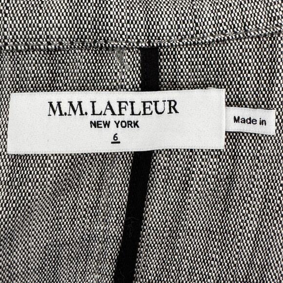 M.M. LAFLEUR Blazer Womens 6 Black White Emery Safari Porto Weave - Picture 9 of 13